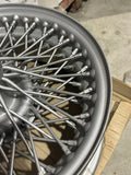 SET OF 4 - *MINOR BLEMISHES - SEE PICTURES* MG MGB PAINTED WIRE WHEEL 14" X 5.5" 72 SPOKE SILVER - PICK UP ONLY - CONTACT US