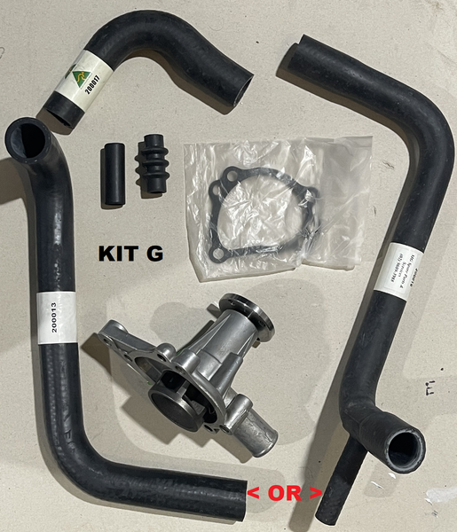 KIT G - 1275 MIDGET WATER PUMP DEEP SEMI HELICAL IMPELLOR + BY PASS HOSES + TOP HOSE + BOTTOM HOSE with or without heat - INCLUDES DELIVERY