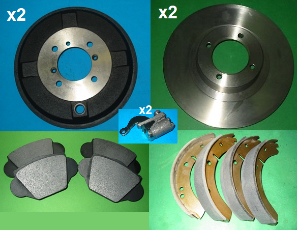 KIT - MGA 1600 BRAKE DISCS + PADS + DRUMS + SHOES + REAR WHEEL CYLINDERS - INCLUDES DELIVERY
