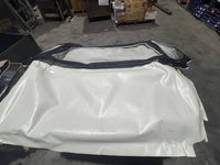 WHITE & BLACK SOFT TOP WITH REAR WINDOW ZIPPER 1963 > 1970 MGB & MGC PREMIUM QUALITY - INCLUDES DELIVERY