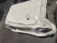 WHITE & BLACK SOFT TOP WITH REAR WINDOW ZIPPER 1963 > 1970 MGB & MGC PREMIUM QUALITY - INCLUDES DELIVERY