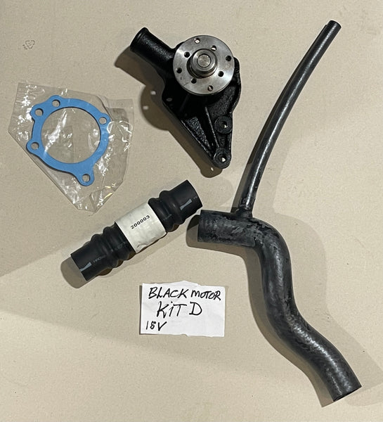 KIT D - MGB WATER PUMP 5BRG 18V BLACK ENGINE CAST IRON + RADIATOR HOSE TOP + RADIATOR HOSE LOWER *choose with or without heat* TO 1976 - INCLUDES DELIVERY