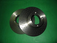 PAIR - BRAKE DISC DRILLED & GROOVED SPRITE MIDGET DISC WHEEL - INCLUDES DELIVERY