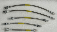 KIT OF 5 - FRONT x2 & REAR x2 BRAKE HOSE + CLUTCH HOSE CLASSIC MINI STAINLESS BRAID drum brakes - INCLUDES DELIVERY