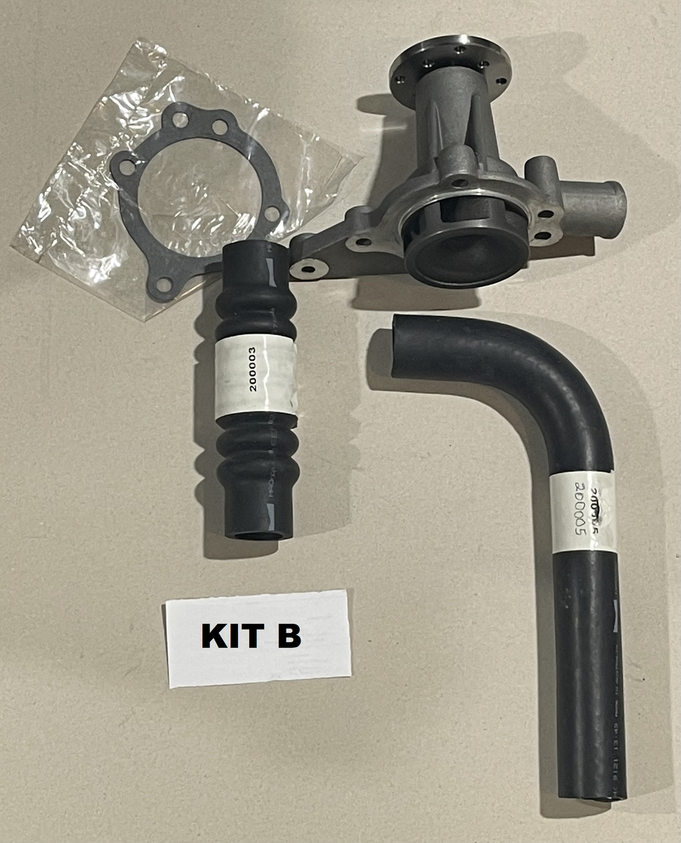 KIT B - WATER PUMP ALLOY MGB 5 BRG 1965 > 1970 RED MOTOR + RADIATOR HO ...