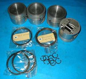 CARSET - PISTON SET MGB 5 BEARING 040 HIGH COMPRESSION CCLIP + PRESS FIT WITH RINGS - INCLUDES DELIVERY