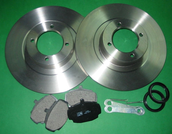 CARSET - MGB BRAKE DISCS + PADS + SEALS, LOCK PLATES & SPLIT PINS - INCLUDES DELIVERY