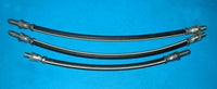 SET OF 3 - BRAKE HOSE KIT MGB CHROME BAR FRONT AND REAR - INCLUDES DELIVERY
