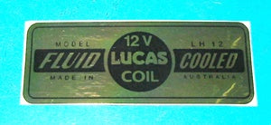 DECAL FLUID COOLED FOR LUCAS COIL - INCLUDES DELIVERY