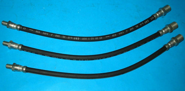 SET OF 3 - BRAKE HOSE MG TD TF FRONT & REAR - INCLUDES DELIVERY