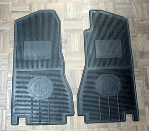 PAIR - MGB2 'MG' LOGO RUBBER FRONT FLOOR MAT - INCLUDES DELIVERY
