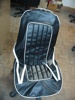 SC203AW CARSET - SEAT COVER SET SPRITE 1 2 1962 > 1965 BLACK/WHITE - INCLUDES DELIVERY