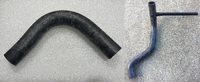 PAIR - MGB RADIATOR HOSE TOP RUBBERNOSE SEP 1976> ELEC FAN + LOWER WITH HEATER - INCLUDES DELIVERY